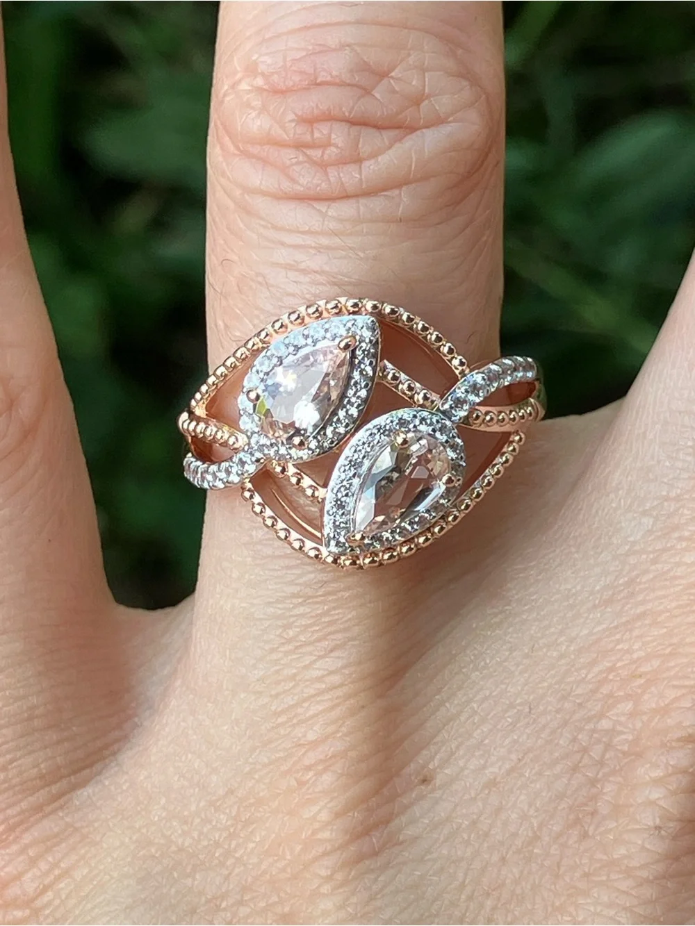 Genuine Morganite Ring Size 8